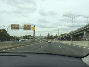 On the way to Manhattan, the city in the background