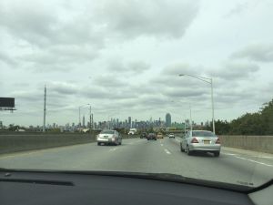 On the way to Manhattan, the city in the background